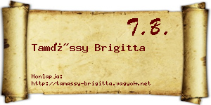 Tamássy Brigitta névjegykártya
